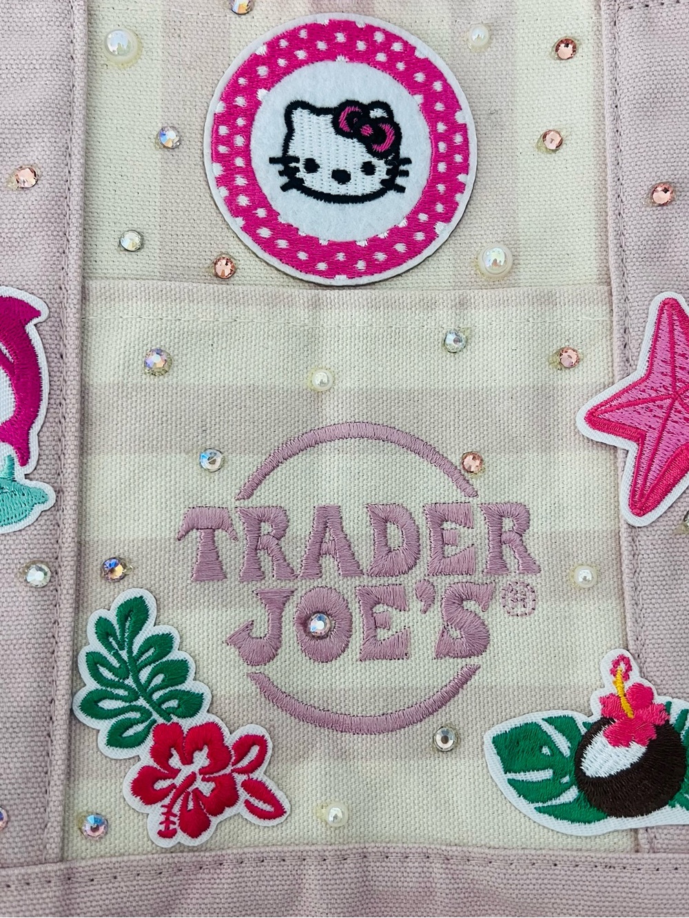 Hello Kitty Aloha Paradise Tote Bag Trader Joe’s Striped Mini Canvas Kawaii